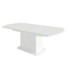 Extendable Oval Dining Table, L 140/200 X W 80 X H 75 Cm, Table With Storage, Coffee/Lounge Table, Modern And Minimalist Dining Table, Multifunctional Space-Saving Table, White And Silver Handle - Putih - View 7