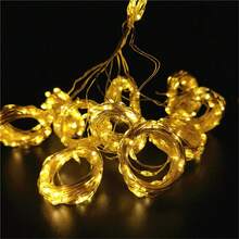 LED Garland Curtain Lights, 8 Modes, USB Powered, With Remote Control, Fairy String Lights, Perfect For Wedding, Christmas And Holiday Home Decor. - Yellow - View 7