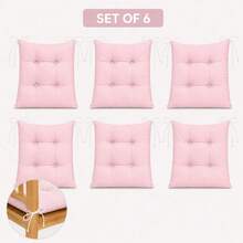 Made In Turkey, Available In 4-Piece And 6-Piece Sets, Polyester Chair Cushions, Soft, Machine Washable And Durable, Suitable For Daily Use, 40*40cm, Fits Dining Room, Kitchen, Garden, Office And Cafe Chairs - Pink - View 4