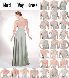 Vestido de Dama de Convertible para Mujer - Burdeos - Ver 6