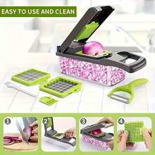 16-In-1 Kitchen Tool For Preparing Salads, Fruits And Vegetables, Including Peeler, Cutter, Slicer, Dicer And Chopper - View 5