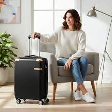 Standard ANAC Carry-On Suitcase 10KG 55x35x25cm Carry-On Suitcase With Zipper, Expandable, Removable Wheels, Carry-On Luggage, Can Be Taken Into The Airplane Cabin - 淺灰色 - 查看 10
