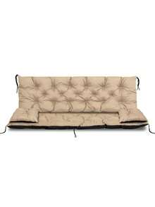 Waterproof Garden Bench And Swing Cushion Set 150x60x50 Cm With 2 Small Cushions Beige - one-size - View 10