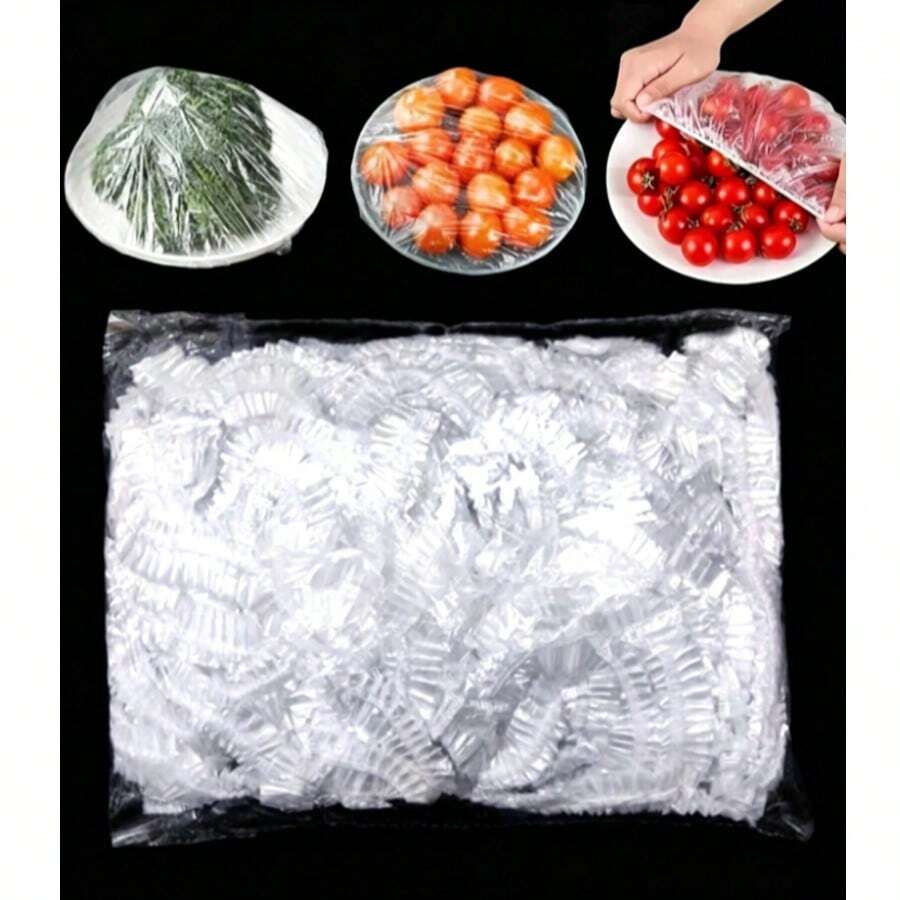 10個/50個/100個/200個/400個/500個 彈性塑膠食物蓋，可調節伸縮碗密封蓋，保鮮廚房膜，混色，用於存放剩菜 - 彩色 - 查看 1