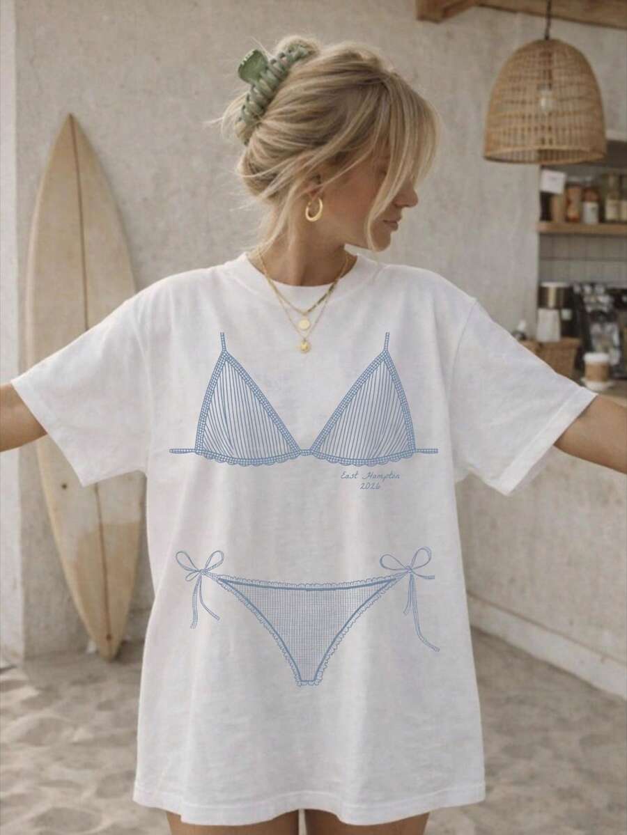 Custom Coastal Bachelorette Shirts The Inner Layer Is White Personalized Last Toast On The Coast Bachelorette Bikinis And Martinis Tee - Style 1 - View 1