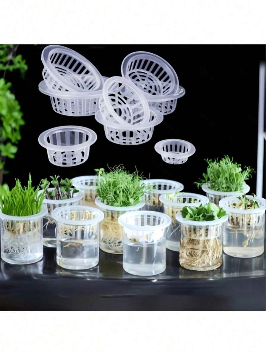 8个种植篮，水培蔬菜种植篮，塑料花盆，适用于家庭阳台园艺和苗圃水培，育苗盘
