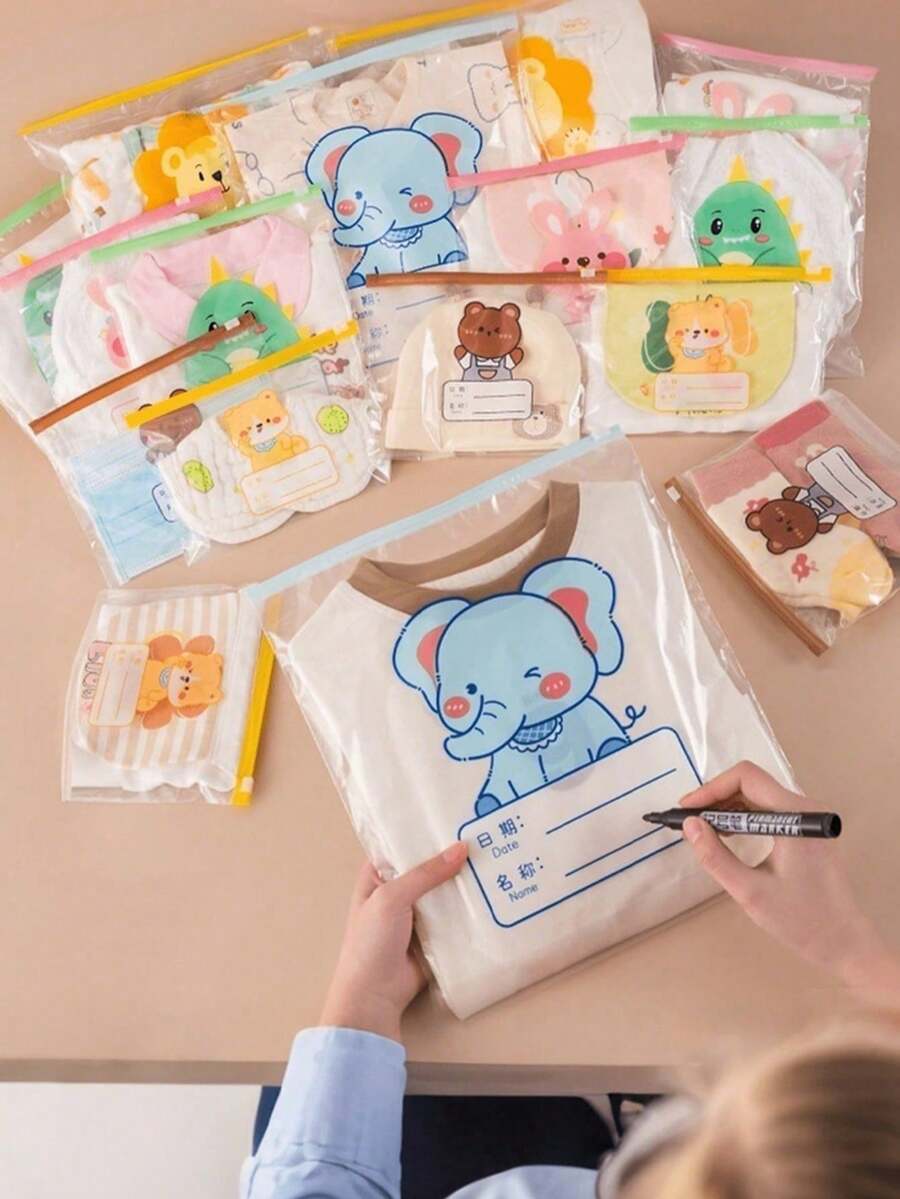 透明收納袋,適用於DIY手工材料、出貨包裝袋、磨砂拉鍊塑膠袋,保持衣物清潔;透明塑膠衣物袋,適用於包裝T恤、襯衫、文件、衣物;塑膠密封袋;可重複使用磨砂自封袋;醫院袋、產後用品、旅行收納袋、整理袋、省空間收納袋,鞋子、化妝品、旅行用品 - 彩色 - 查看 1