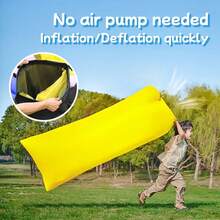 Multicolor Single Inflatable Lazy Sofa, Portable Outdoor Beach Air Sofa Bed, Foldable Camping Sleeping Bag for Comfortable Rest - Verde - Ver 5