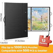 1000 Pieces Puzzle Storage Folder, Large Capacity Jigsaw Puzzle Organizer With 12/24 Sleeves, Dustproof Puzzle Storage Album For Puzzle Pieces Sorting & Protection, , Building Blocks Set - 12 Sleeves - View 9