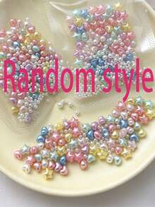 50 piezas de encantos de arte de uñas 3D de estrella y corazón de colores mixtos, lindos encantos de uñas acrílicas de estética kawaii Y2K, gemas de uñas con efecto de perla iridiscente arcoíris, decoración de uñas DIY adecuada para verano y primavera, adecuada para salones de uñas y el hogar - Multicolor - Ver 8