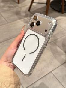 奢華透明薄環支撐免充電防摔保護殼，透明硬殼背蓋適用於 iPhone 17 Pro Max、16 Pro Max、15 Pro Max、14 Pro Max、16 Pro、17 Pro、15 Pro、14 Pro、17、16、15、14、13、12、11 手機壓克力背蓋殼 - 無色 - 查看 3