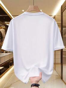 Nueva Camiseta de Manga Corta para Hombre, Estampado Moderno y Casual, Cómoda y Versátil, Ideal para Deportes y Exteriores, Ligera y Transpirable, Perfecta para el Verano - Blanco - Ver 2