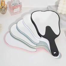 1pc 8.5*16cm New Handheld Makeup Mirror Cute Tooth-Shaped Beauty Mirror, High-Definition Small Mirror For Dental Clinic And Outpatient Use, Convenient Handle Flat Mirror - Multicolor - View 4