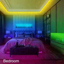 3.28ft-98.4ft RGB LED Light Strip, APP Control, Dimmable Music Sync Lighting, Suitable For Bedroom, Living Room, TV Backlight And Cozy Room Decoration - 3535RGB - 查看 10