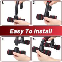 1 Pair Non-Slip Fitness Press Handles Strength Training Gym Equipment, With Cushioned Foam Grips And Sturdy Structure, Portable Press Bar Training Equipment, Suitable For Men Home Use - Multicolor - View 2