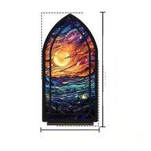 Floral Stained Glass Acrylic Bookends, Gothic Window Style Bookshelf, 2D Decorative Desktop Storage Rack, Artistic Bookshelf Suitable For Home, Office And Library - 1PC - View 8
