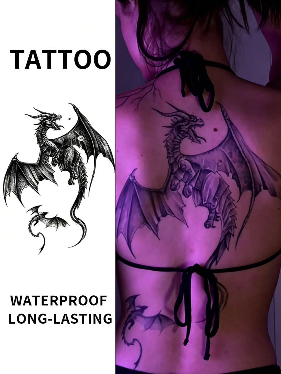 Non-Permanent Tattoo Technology Cool Dragon Inspired Design Temporary Tattoo Stickers Exquisite Detailed Natural Matte Waterproof Tattoo Stickers Super Easy To Apply Looks Great Realistic Tattoo Stickers Suitable For People