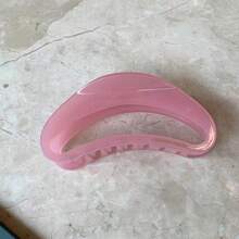 2pcs Jelly Transparent Curved Hollow Hair Claw Clip Minimalist Solid Color Hair Grab - Multicolor - View 4