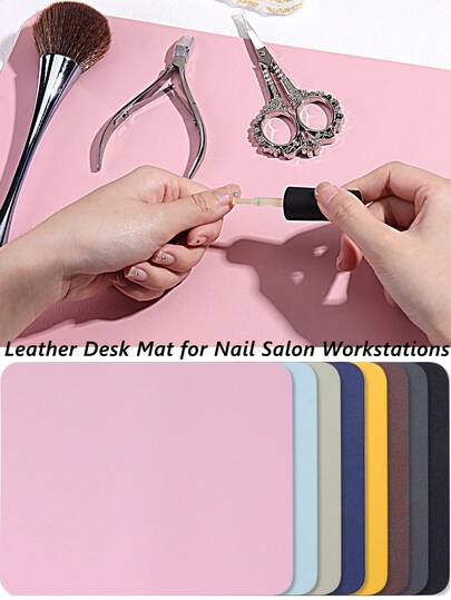 1 miếng thảm bàn làm móng có thể giặt & giá đỡ tay gấp gọn - 24 X 30 Cm đệm kê tay làm móng bằng da PU mềm, phù hợp cho tiệm nail, studio và sử dụng DIY tại nhà