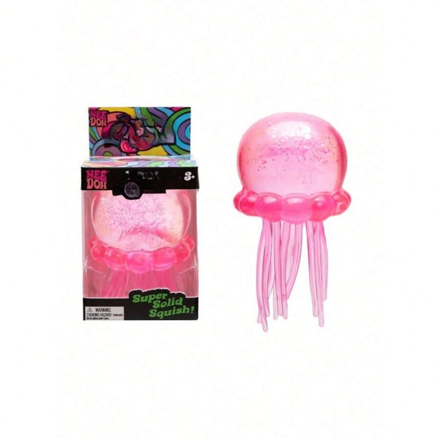 Jellyfish Squishy Toy, Silicone Water Drop Sensory Fidget, Soft Slow Rising Stress Relief Gadget, Handheld Relaxation Toy, Creative Desktop Ornament - Pink - View 1