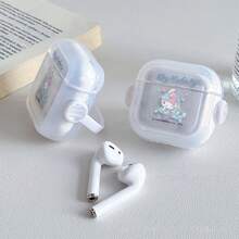 三麗鷗 My Melody 餐館風 AirPods 保護殼 可愛透明防震殼 附旋轉支架 適用於 AirPods 1/2/3/4 及 Pro/Pro 2 代，適合新款 AirPods Pro 3，女友聖誕襪填充禮物 - transparent - 查看 2
