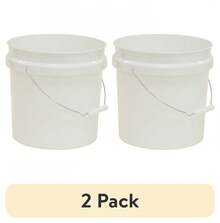 (2 Pack) United Solutions 2 Gallon Round Comfort Handle Plastic Utility Bucket, White, 1 Each - 2 Pack - View 1