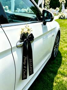 Personalized Wedding Car Decoration Ribbon, Printed With Your Name And Wedding Date, Car Decor, Wedding Ceremony, Flowers Not Included - Multicolor - View 8