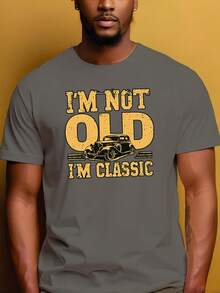 Camiseta de manga corta con cuello redondo, estilo casual de verano, con diseño de coche clásico vintage para hombre. - Blanco - Ver 6