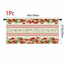 1pc, Home Decor, Strawberry Pattern Printed Table Skirt, Kitchen Small Curtain, Kitchen Cabinet Cover, With Curtain Holes, Easy To Hang, Rectangular, Machine Woven, Machine Washable, Kitchen Decoration And Accessories, Perfect For Kitchen Cabinets And Home Decor - Multicolor - View 18