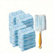 21pcs Set Includes 20pcs Replacement Pads + 1pc Handle, High Density Microfiber Reusable Dust Cleaning Pads, Suitable For Living Room, Bedroom, Kitchen Furniture Dusting Cleaning Tool - Cleaning Brush Set - View 2