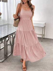 Strappy Backless Dress With Large Bows And Fitted Waist - Pink - View 2