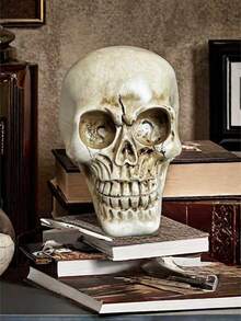 1 Desktop Skull Home Decoration, Resin Skull Model, Realistic Skull, Elderly Skull Life-Size Skull, Halloween Decoration - A - View 2