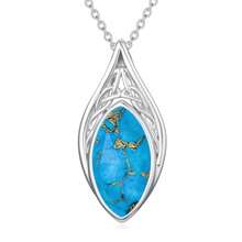 YYB - Collares de lágrima celta para mujer, collar con colgante s preciosas filigrana para Navidad, San Valentín, Día de la Madre, regalos de cumpleaños para mujeres, su esposa - Turquesa-diciembre - Ver 7