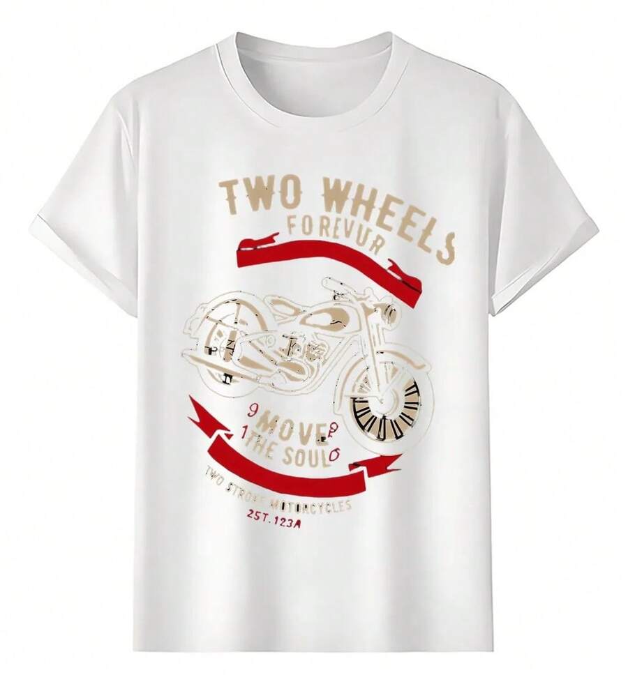 Classic Motorcycle T-Shirts Two Wheels Forever - White - View 1