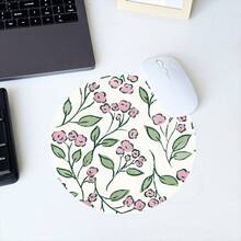 1 Cute Flower And Flower Mouse Pad, Circular Mouse Pad For Office Desk, Small Mini Travel Mouse Pad With Anti Slip Rubber Base, 7.87 Inch Diameter Suitable For Work, Wireless Computer, Laptop, Office Desk Accessory, Single 47g - View 5