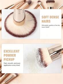 2-In-1 Dual-Ended Foundation And Powder Brush, Premium Soft Synthetic Bristles, Suitable For Seamless Application Of Liquid, Cream And Powder Products, Professional Makeup Tool, Create Perfect Contouring And Base Makeup - Multicolor - View 6