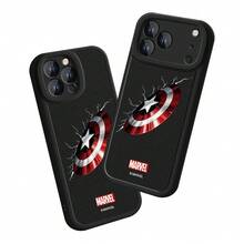 Miniso Marvel Captain America Shield Personalized Phone Case For Men, Compatible With IPhone 17 Pro Max/17 Pro/Air/16 Pro Max/15 Plus/14/13/IP 17/15 Pro/12 Pro/11/16 Plus, Drop-Proof And Scratch-Resistant Protective Case, Compatible With Apple - Black - View 4
