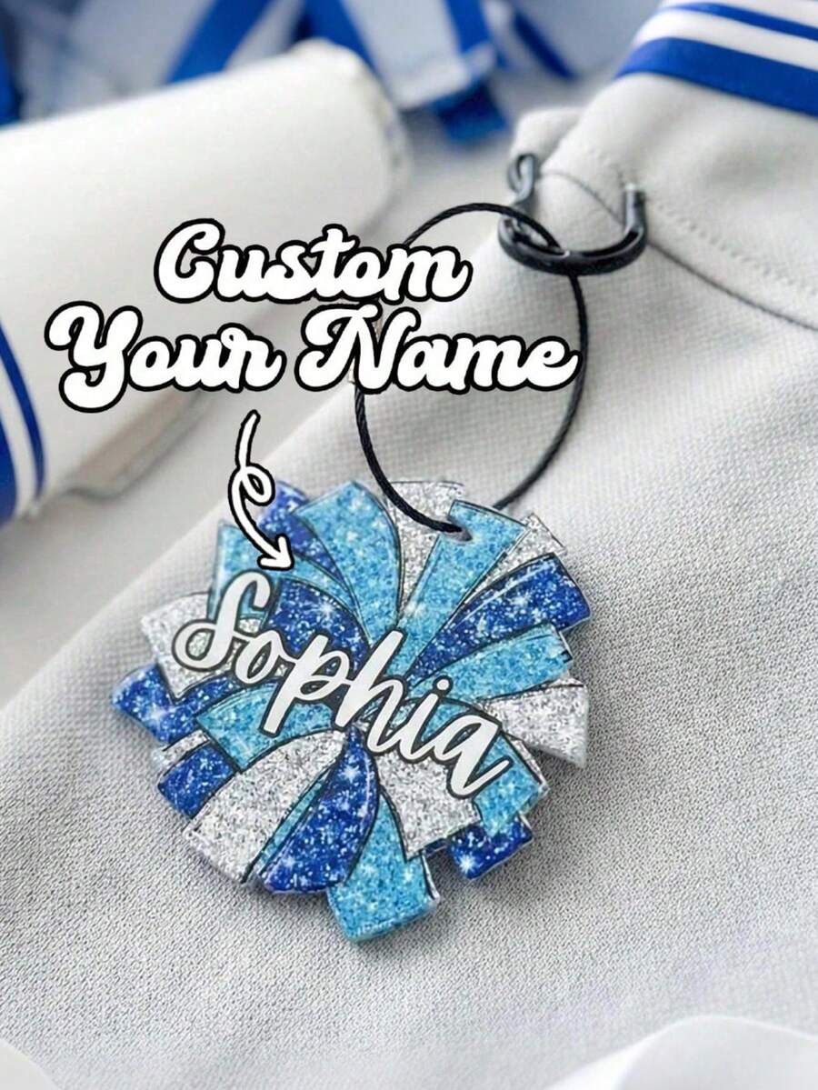 Llavero con nombre personalizado, colgante de bolso personalizado - mochila, bolso de animadora, etiqueta de nombre personalizada para equipo deportivo, regalo de espíritu escolar, colgante de bolso de acrílico, personalización personalizada - Multicolor - Ver 1