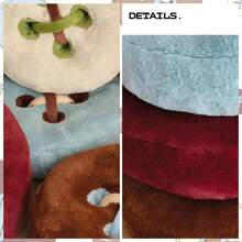 Vintage Button Throw Pillow, Round Decorative Plush Cushion, Ultra Soft Filled Seat Sofa Vanity Chair Bed Home Decor - Multicolor - View 5