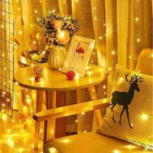 LED Garland Curtain Lights, 8 Modes, USB Powered, With Remote Control, Fairy String Lights, Perfect For Wedding, Christmas And Holiday Home Decor. - Yellow - View 4