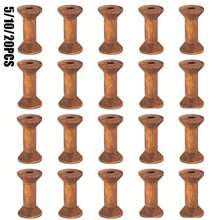 5/10/20pcs Rak Gulungan Kosong Kayu Vintage, Gulungan Pita Kayu Mini, Cocok untuk Aksesori Jahit DIY Seni Anyaman Kawat Logam - MultiWarna - View 9