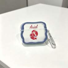 Disney La Sirenita Ariel Funda Floral para AirPods Lindo Estuche Transparente a Prueba de Golpes con Llavero Compatible con AirPods 1/2/3/4 y Pro/Pro 2ª Generación Adecuado para Nuevos AirPods Pro 3 Regalos de Navidad para la Novia. - Transparente - Ver 5
