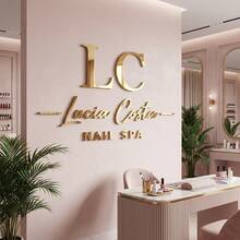 Customized Round Beauty Salon Logo Sign - Double Layer Laser Cut Acrylic, Suitable For Commercial Studio Signage, Beauty Salon And Spa Commercial Display - Multicolor - View 4