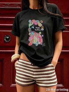 Women T-Shirts - 黑色 - 查看 5