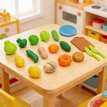 Marphy 24pcs Realistic Fun Cutting Food, Fruit And Vegetable Toy, Pretend Play Food Toy Set, Suitable For Early Basic Skill Development, Christmas, Thanksgiving Gift, Children's Party Gift Bag, Birthday Party Gift - Multicolor - View 11