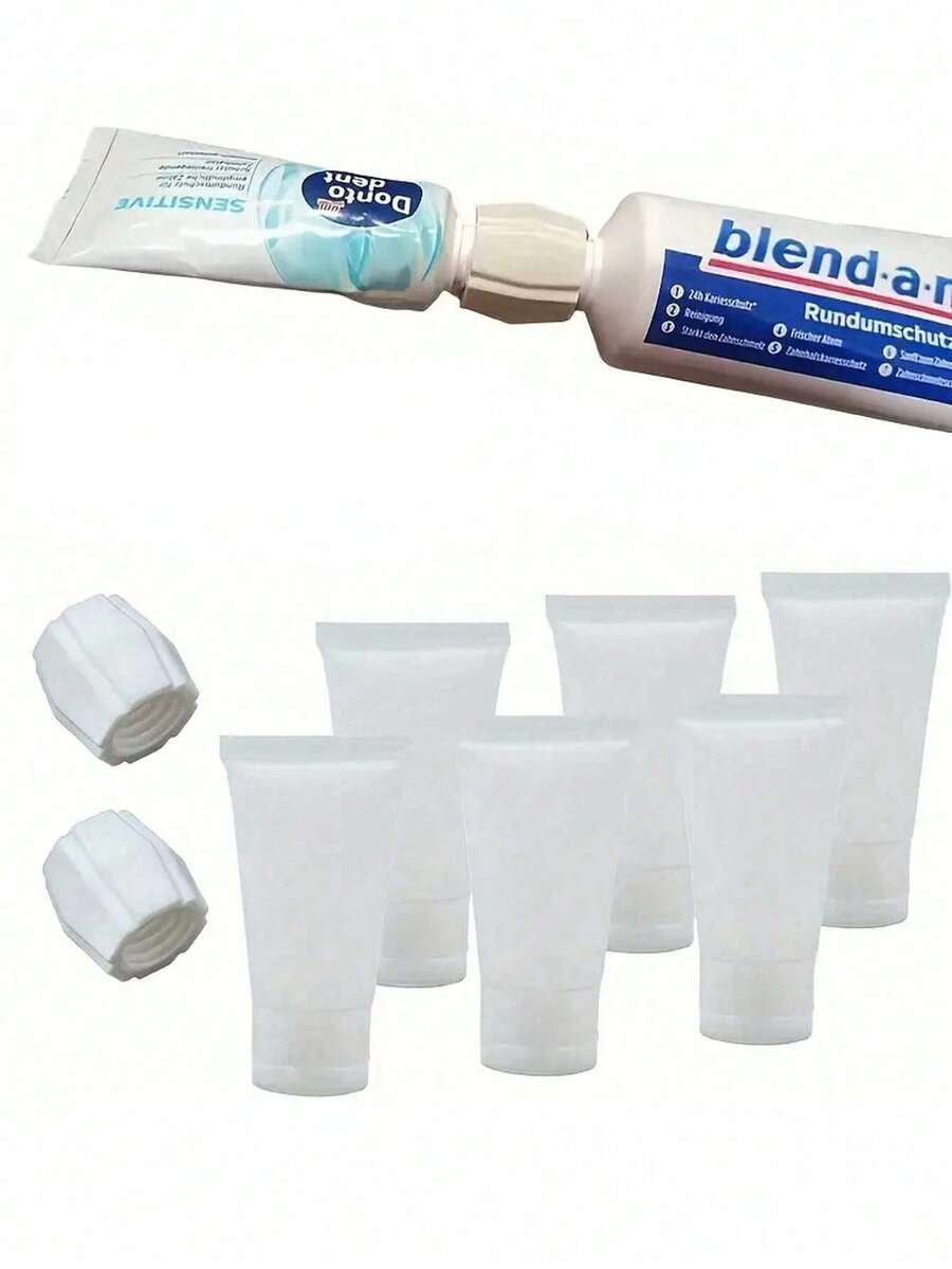 Plastic Toothpaste Tube And Face Wash Adapter With Refill Bottles, Convenient Toothpaste And Face Wash Refill, Cosmetic Tube Bottles, Face Wash Gel Tubes, Toothpaste Dispenser Tool Set, Home Supplies, Travel Kit