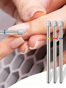 Mushroom-Shaped -Plated Rhinestone Nail Drill Bit-A Tool For Removing Cuticles - Multicolor - View 1
