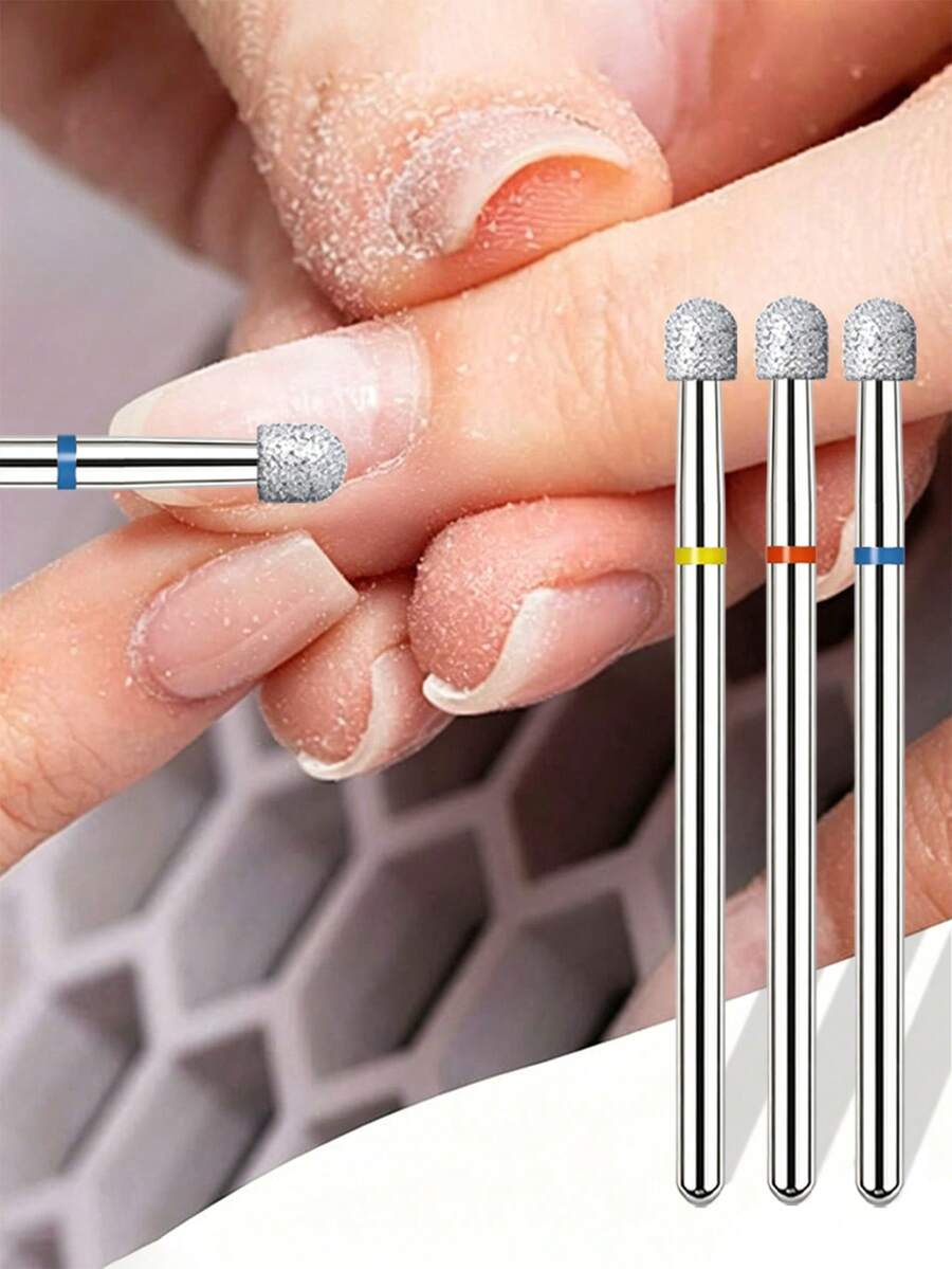 Mushroom-Shaped -Plated Rhinestone Nail Drill Bit-A Tool For Removing Cuticles - Multicolor - View 1