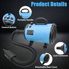 Blue Portable Pet Hair Dryer 2000W Blower For Dog Cat Grooming - EU F Type Plug(220-240V) - View 8