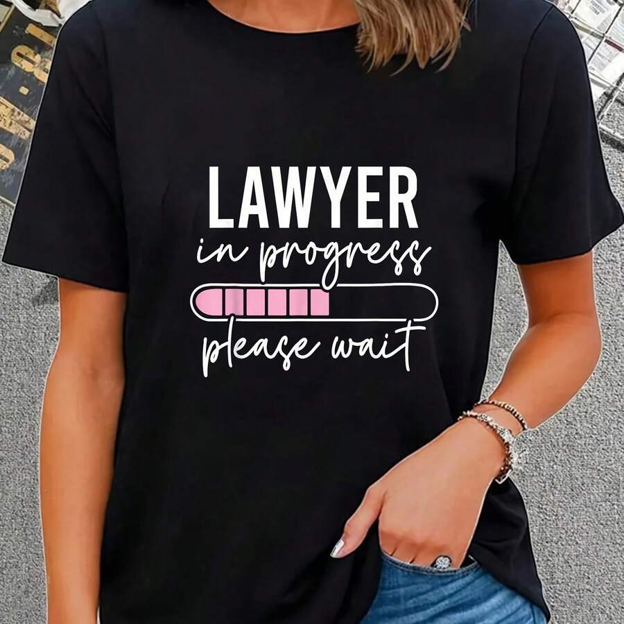 Cotton Lawyer In Progress, Law Student, Law School Graduation T-Shirt - Negro - Ver 1
